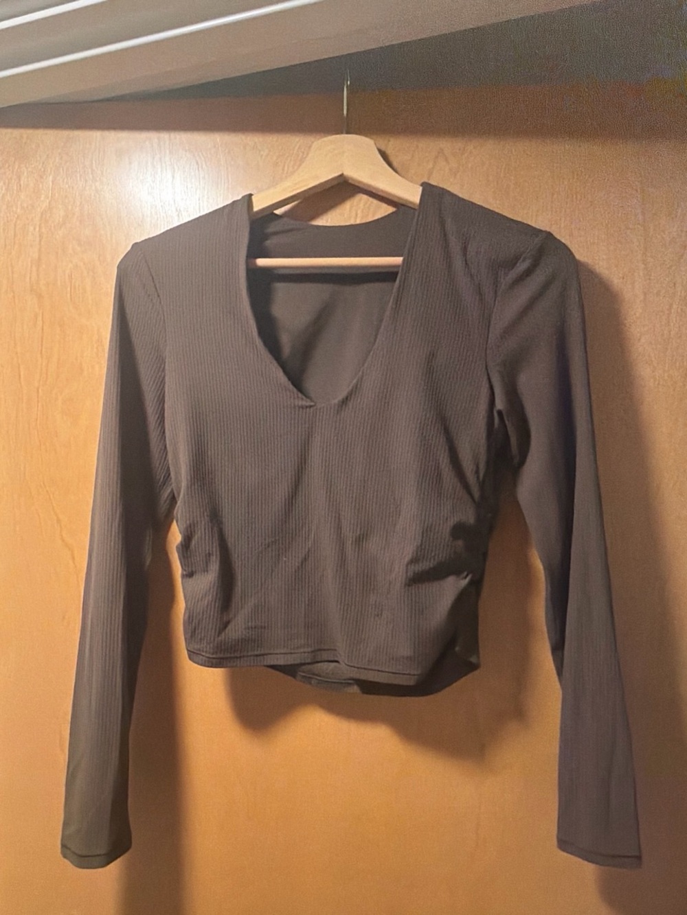 lululemon athletica Brown Ribbed Crewneck Top